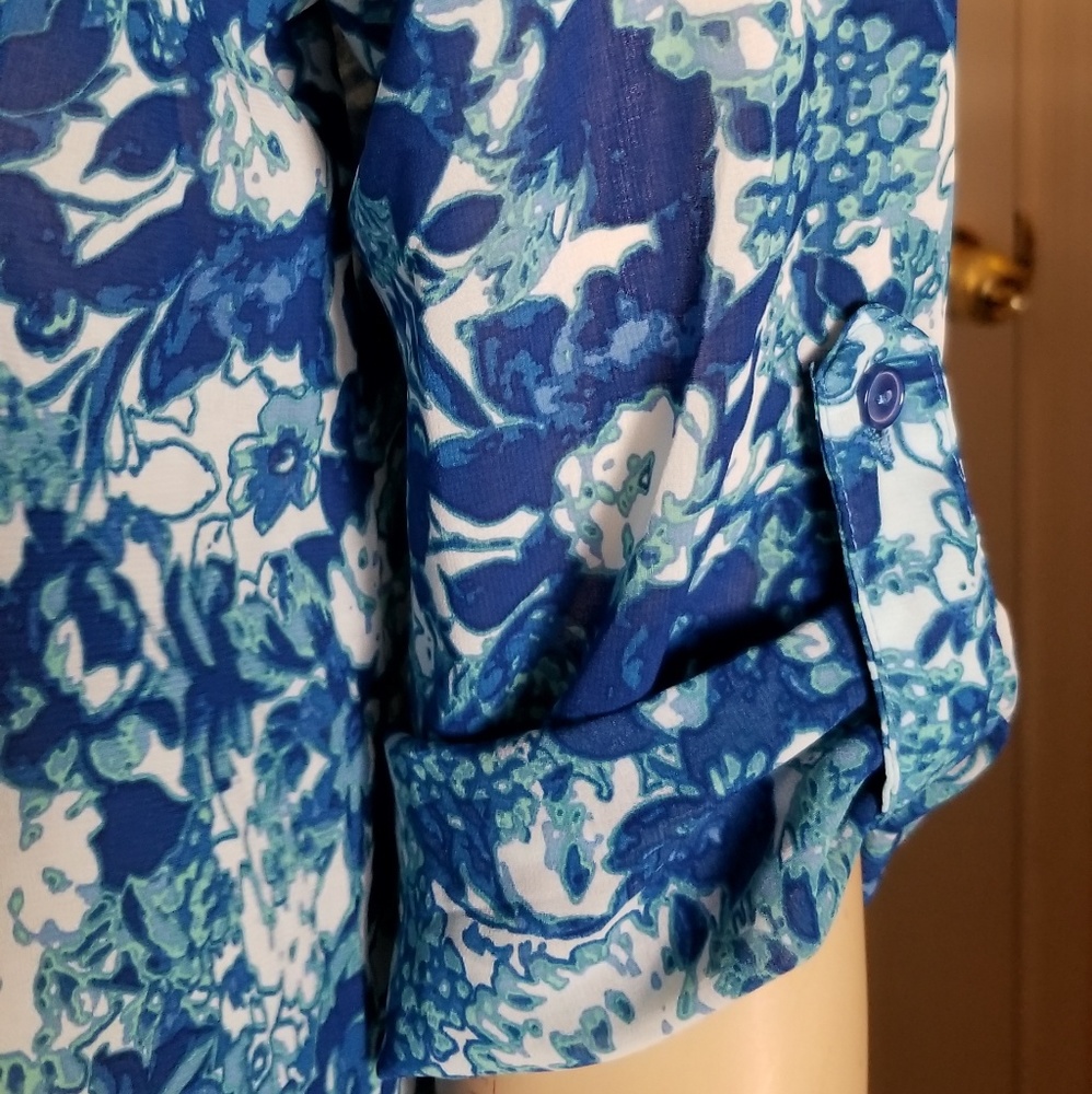Ambiance Apparel  3/4 Sleeves  Sheer Blouse - Picture 3 of 7